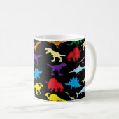 Farbige Dinosaurier Kids Pattern Kaffeetasse (VorderseiteRechts)