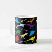 Farbige Dinosaurier Kids Pattern Kaffeetasse (Vorderseite Links)