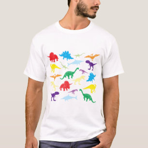 Farbige Dinosaurier Kids Pattern T-Shirt
