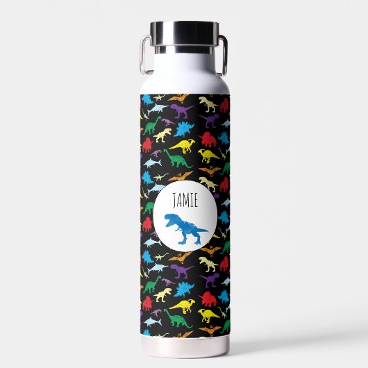 Farbige Dinosaurier Kids Pattern Trinkflasche (Vorne)