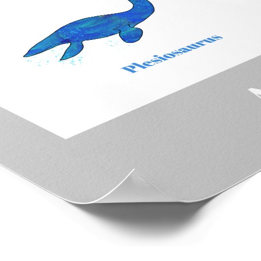 Farbige Dinosaurier mit Namen Educational Poster (Ecke)