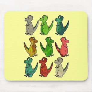 Farbige Dinosaurier Mousepad