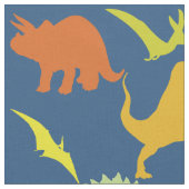 Farbige Dinosaurier-Muster| Blau Stoff (Nahaufnahme)