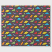 Farbige Dinosaurier-Muster, Kinder Geschenkpapier (Flach)