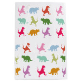 Farbige Dinosaurier Muster Mittlere Geschenktüte (Vorderseite)