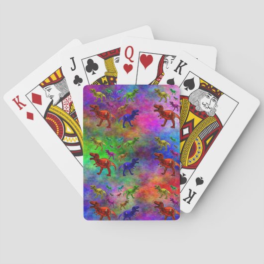 Farbige Dinosaurier spielen Karten Spielkarten (Rückseite)