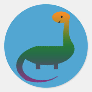 Farbige Dinosaurier-Stickers Runder Aufkleber