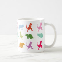 Farbige Dinosaurier Weiße 325 ml Klassische Tasse