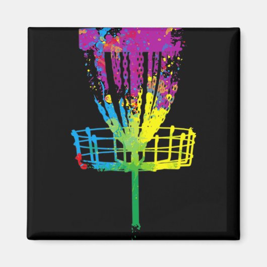 Farbige Disc-Golf-Skizze Magnet (Vorne)