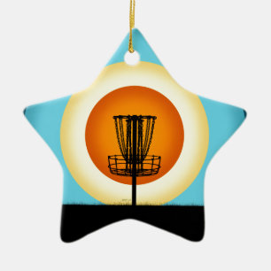 Farbige Disk Golf Basket Keramik Ornament