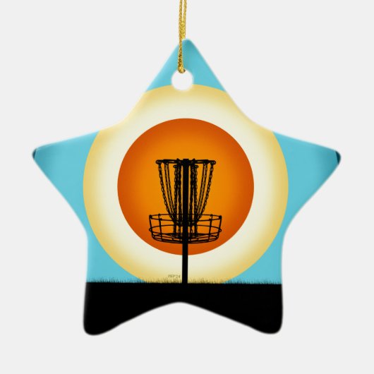 Farbige Disk Golf Basket Keramik Ornament (Vorne)