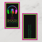 Farbige DJ Musician Music Studio Card Visitenkarte (Vorne/Hinten)
