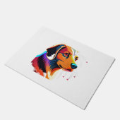 Farbige Dog Grafik - Fußmatte (Schrägansicht)