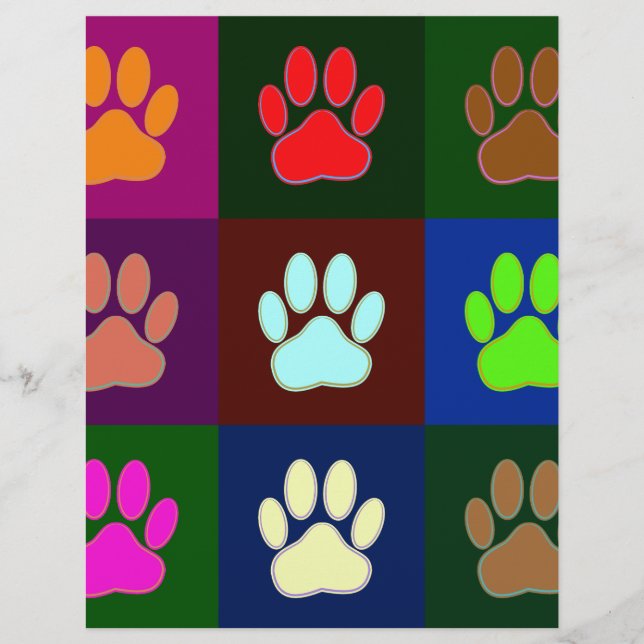Farbige Dog Paw Print Patches (Vorderseite)
