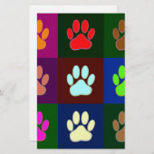 Farbige Dog Paw Print Patches Briefpapier (Vorne/Hinten)