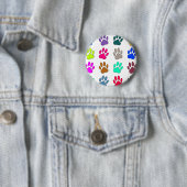 Farbige Dog Paw Print Patches Button (Beispiel)