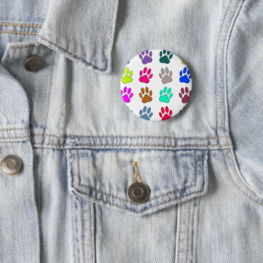 Farbige Dog Paw Print Patches Button (Beispiel)