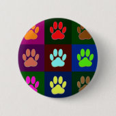 Farbige Dog Paw Print Patches Button (Vorderseite)
