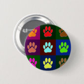 Farbige Dog Paw Print Patches Button (Vorne & Hinten)