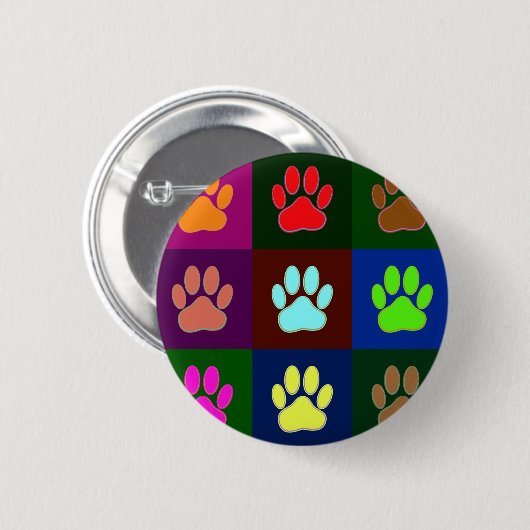 Farbige Dog Paw Print Patches Button (Vorne & Hinten)