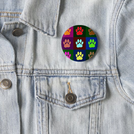 Farbige Dog Paw Print Patches Button (Beispiel)