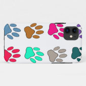 Farbige Dog Paw Print Patches Case-Mate iPhone Hülle (Rückseite (Horizontal))