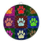Farbige Dog Paw Print Patches Dartscheibe (vorne)