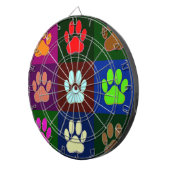 Farbige Dog Paw Print Patches Dartscheibe (Vorderseite rechts)