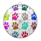 Farbige Dog Paw Print Patches Dartscheibe (vorne)