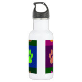 Farbige Dog Paw Print Patches Edelstahlflasche (Rückseite)