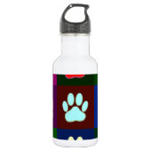 Farbige Dog Paw Print Patches Edelstahlflasche (Vorderseite)