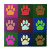 Farbige Dog Paw Print Patches Fliese (Vorderseite)