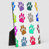 Farbige Dog Paw Print Patches Fotoplatte (Seite)