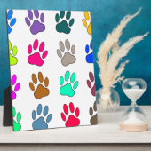 Farbige Dog Paw Print Patches Fotoplatte (Seite)