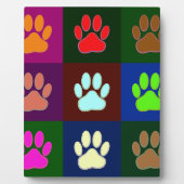 Farbige Dog Paw Print Patches Fotoplatte (Vorderseite)