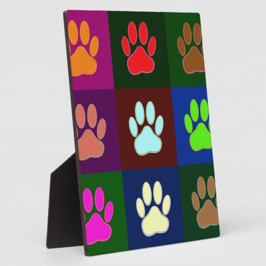 Farbige Dog Paw Print Patches Fotoplatte (Seite)