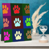 Farbige Dog Paw Print Patches Fotoplatte (Seite)