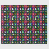 Farbige Dog Paw Print Patches Geschenkpapier (Flach)