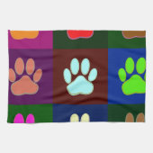 Farbige Dog Paw Print Patches Geschirrtuch (Horizontal)