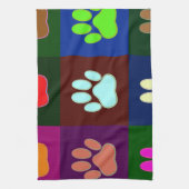Farbige Dog Paw Print Patches Geschirrtuch (Vertikal)