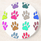 Farbige Dog Paw Print Patches Getränkeuntersetzer (Vorne)