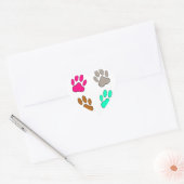 Farbige Dog Paw Print Patches Herz-Aufkleber (Umschlag)
