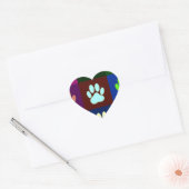 Farbige Dog Paw Print Patches Herz-Aufkleber (Umschlag)