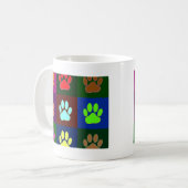 Farbige Dog Paw Print Patches Kaffeetasse (Vorderseite Links)