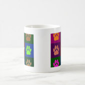 Farbige Dog Paw Print Patches Kaffeetasse (Mittel)