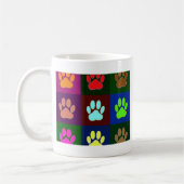 Farbige Dog Paw Print Patches Kaffeetasse (Links)