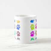 Farbige Dog Paw Print Patches Kaffeetasse (Mittel)