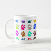 Farbige Dog Paw Print Patches Kaffeetasse (Links)
