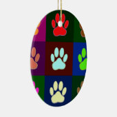 Farbige Dog Paw Print Patches Keramik Ornament (Rechts)