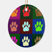 Farbige Dog Paw Print Patches Keramik Ornament (Links)